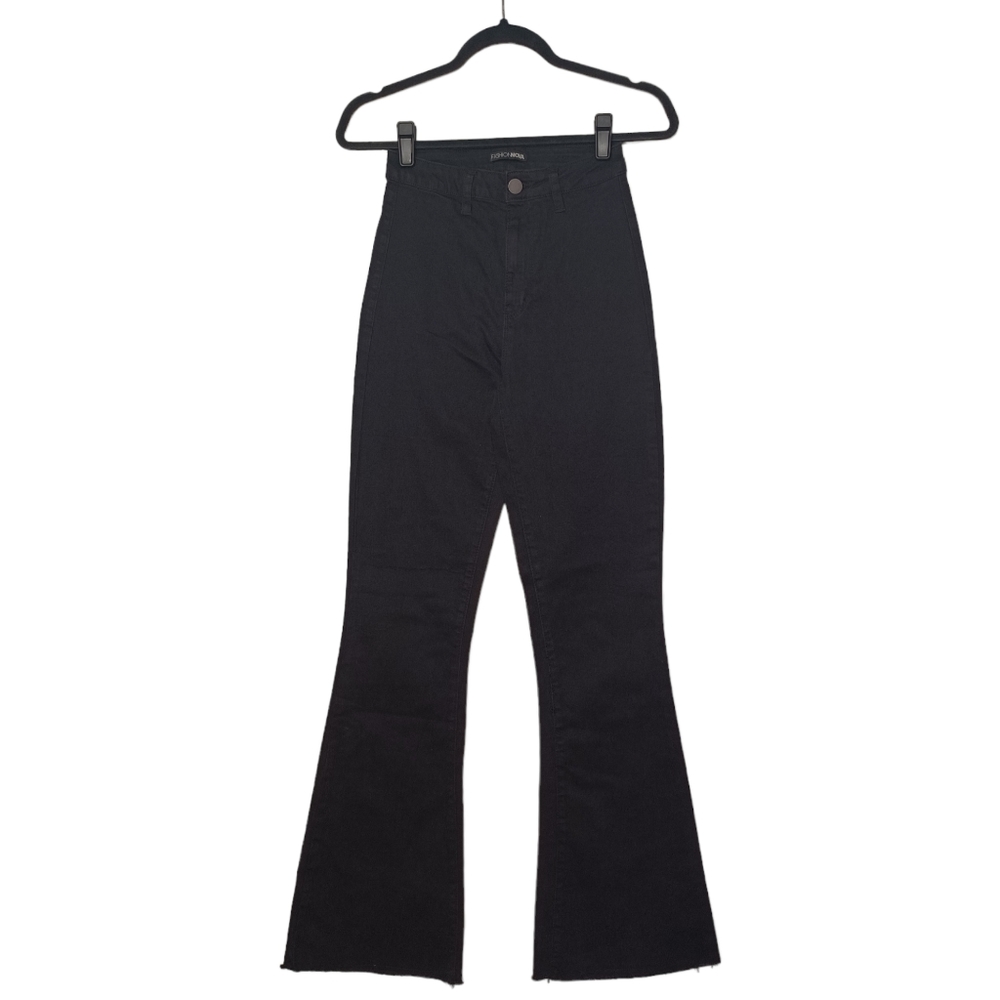 FASHION NOVA Black High Waisted Flare Hem Jeans 5 (Small)